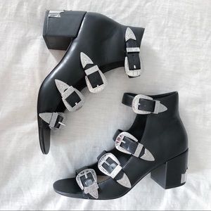 Asos Over Time Western Buckle Heels